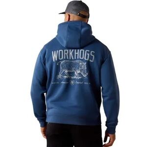 Ariat Blue 'Workhogs' Graphic Hoodie